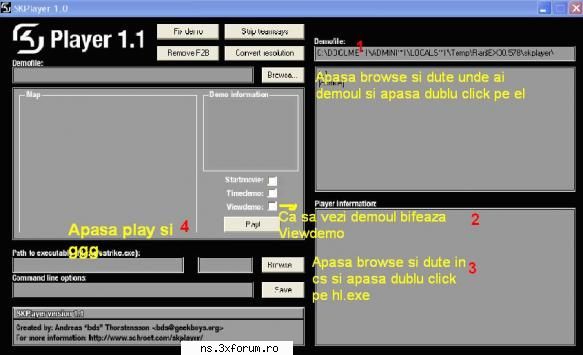skplayer acest program poti vedea demouri care sunt cstrike .link